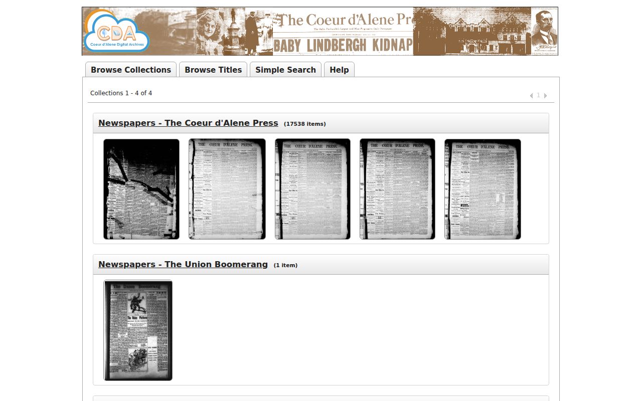 Coeur d'Alene residents directory digital archives