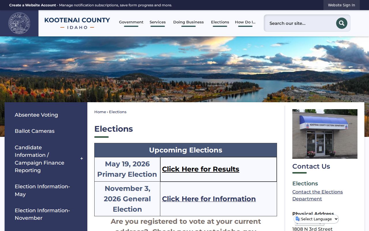 Coeur d'Alene ZIP code directory county election resources
